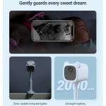 EZVIZ BM1 - Babyphone alimenté par batterie avec technologie d’intelligence artificielle, Lecture automatique d’une musique apaisante/ Détection des pleurs / Alertes hors du berceau / Entendez et parlez à votre enfant