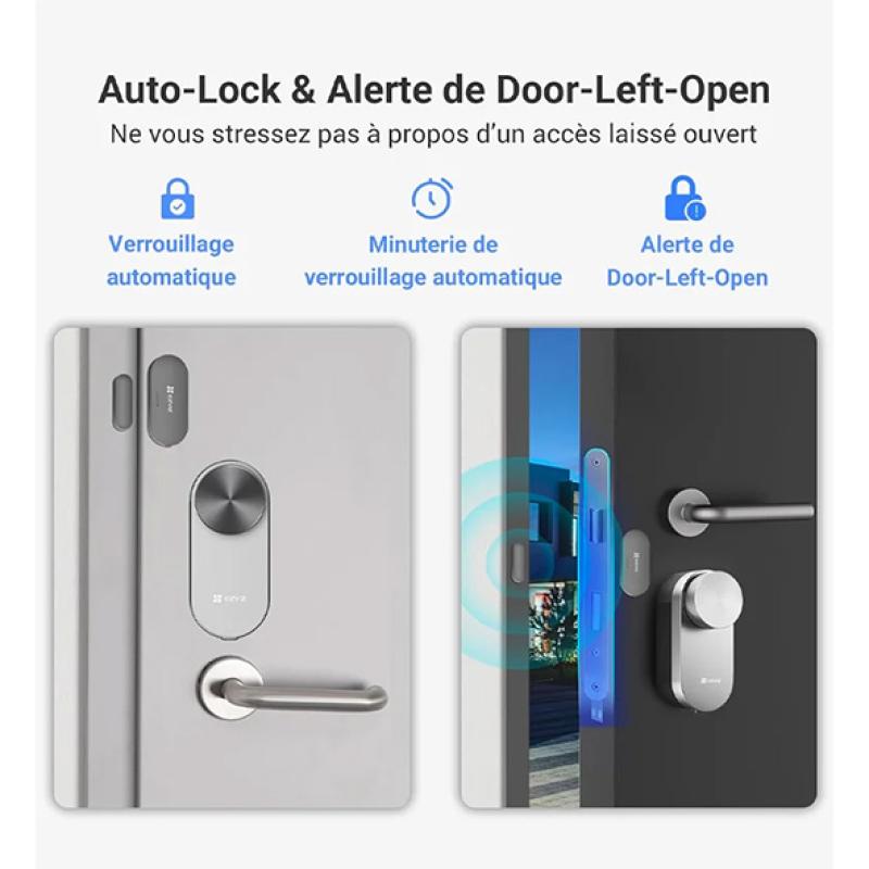 EZVIZ DL01 PRO Kit Smart Lock (DL01 PRO, DL01CP Keypad, A3-200 Gateway) avec Clavier Multifonctionnel et A3 Passerelle Domestique, Serrure Connectée fonction Bluetooth accès à distance, Serrure Smart Lock accès sans Clé pour Maison Connectée