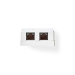 Prise Mural RJ45 UTP - Apparent - 2 Ports - Boîte murale réseau - Montage en surface - 2-Port port(s) - UTP CAT6 - Droit - Femelle - Plaqué or - PVC - Blanc