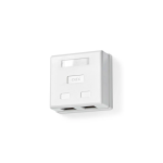 Prise Mural RJ45 UTP - Apparent - 2 Ports - Boîte murale réseau - Montage en surface - 2-Port port(s) - UTP CAT6 - Droit - Femelle - Plaqué or - PVC - Blanc