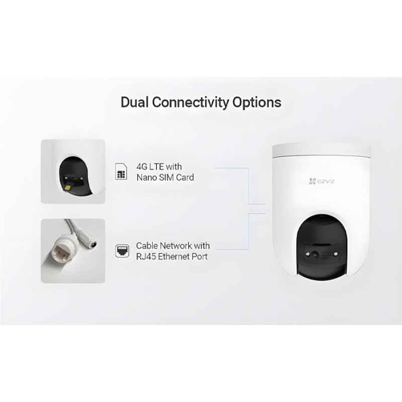 EZVIZ H8c 3MP - 4G [puce] - (Pas Wi-Fi - Caméra Filaire, pas de batterie - Caméra de Surveillance Extérieure, jusqu'a 30 m - Défense active avec Siren et Strobe Light 2 - Détection humaine / de la forme du véhicule alimenté par l'IA
