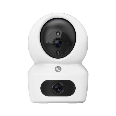 EZVIZ H7C - Caméra Wi-Fi panoramique et inclinable à double objectif Résolution d'objectif double 2K | Bouton d'appel de panique bidirectionnel | Détection humaine IA | Vue panoramique | Vision nocturne couleur