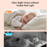 EZVIZ BM1 - Babyphone alimenté par batterie avec technologie d’intelligence artificielle, Lecture automatique d’une musique apaisante/ Détection des pleurs / Alertes hors du berceau / Entendez et parlez à votre enfant