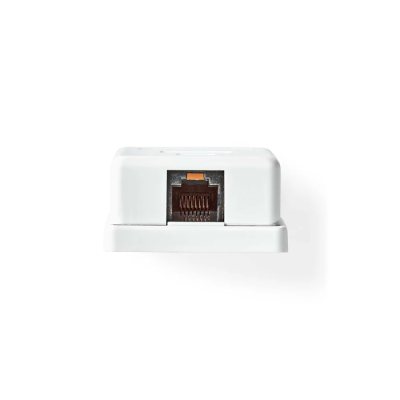 Prise Mural RJ45 UTP - Apparent - 1 Port - Boîte murale réseau Montage en surface - 1-Port port(s) - UTP CAT6 - Droit Femelle - Plaqué or - ABS - Blanc