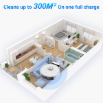 Aspirateur robot EZVIZ RE4 Plus à vidage automatique, 4 000 Pa, station de vidage automatique de 4 L, navigation LiDAR, rehausseur de tapis, auto-chargeant, nettoie 300 ㎡, contrôle par application Wi-Fi, compatible Alexa/Google, adapté aux animaux