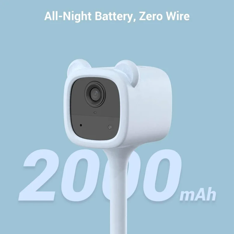EZVIZ BM1 - Babyphone alimenté par batterie avec technologie d’intelligence artificielle, Lecture automatique d’une musique apaisante/ Détection des pleurs / Alertes hors du berceau / Entendez et parlez à votre enfant