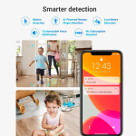 EZVIZ H7C - Caméra Wi-Fi panoramique et inclinable à double objectif Résolution d'objectif double 2K | Bouton d'appel de panique bidirectionnel | Détection humaine IA | Vue panoramique | Vision nocturne couleur