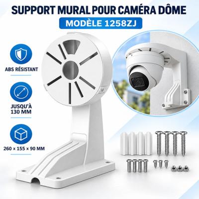 Support Mural 1258ZJ pour Caméra Dôme et Turret jusqu’à 130 mm - Boite de jonction