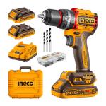 INGCO CIDLI20668 - Perceuse à Percussion Sans Fil 20V Brushless - Couple 66Nm - Mandrin Métal 13mm - Cadence 30000 cps/min - Pack 2 Batteries 2Ah + Chargeur + Coffret Pro