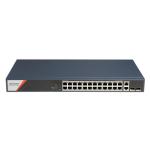 Hikvision DS-3E1528HP-SI-24P2T2F - Switch Gigabit Hi-PoE Smart Managed 28 Ports (24 Ports PoE/Hi-PoE 370W + 2 RJ45 + 2 SFP) - Topologie Cloud - PoE Watchdog 90W & Extend 250m - Protection 6kV - Vidéosurveillance Pro