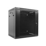 Hikvision DS-XS6412-S/B - Baie de Brassage Murale 19" 12U (600x450x635mm) - Porte Verre Trempé à Serrure - Panneaux Amovibles - Structure Acier SPCC Capacité 60kg - Coffret Informatique & Vidéosurveillance Pro