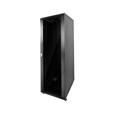 Hikvision DS-XS6637-E/DG - Baie Réseau 19 pouces 37U (600x600x1830mm) - Porte Verre Trempé - Charge 800kg - Roulettes & Pieds - Armoire Informatique & Brassage Pro