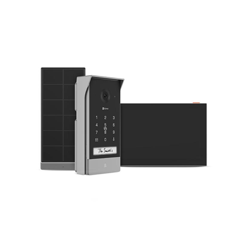 EZVIZ EP7 3MP (2K) - Visiophone Sans Fil Connecté Solaire - Écran Tactile 7" - Déverrouillage Portail/Portillon - Wi-Fi Dual Band - Badges RFID - Carte MicroSD (512Go) - IP65 Pro