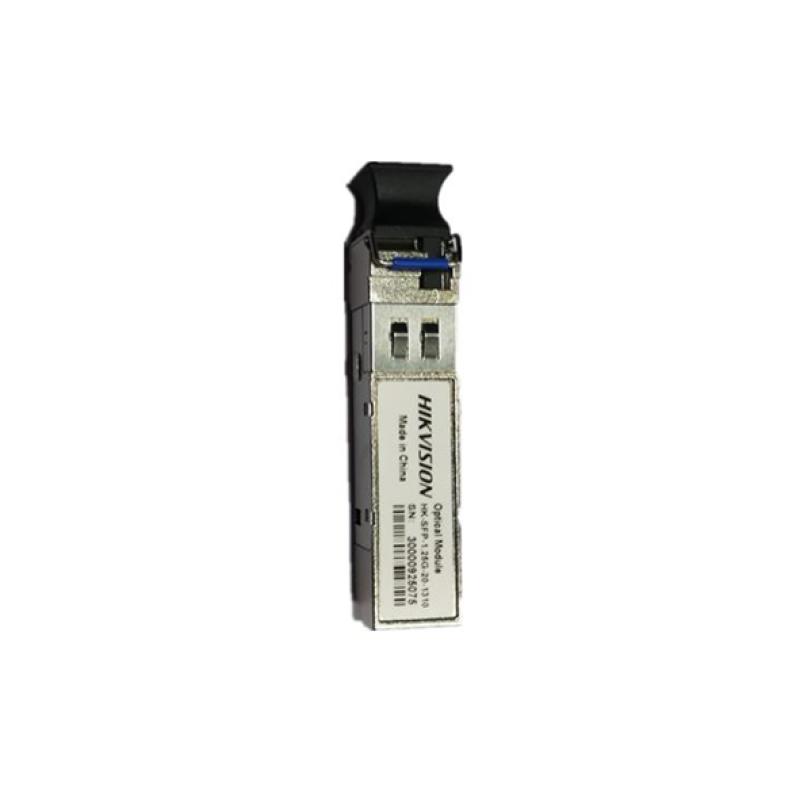 Hikvision HK-SFP-1.25G-20-1310 - Module Optique SFP Gigabit 1.25Gbps - Fibre Monomode Duplex LC 1310nm - Portée 20km - DDM/DOM Hot-Pluggable - Extension Réseau Vidéosurveillance Pro