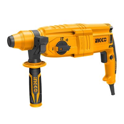 INGCO RGH9028 - Marteau Perforateur Burineur Filaire 800W SDS-Plus - Force 2.5J - Béton 26mm - Cadence 5300 cps/min - Mandrin Auto + 3 Forets + 2 Burins + Coffret Pro