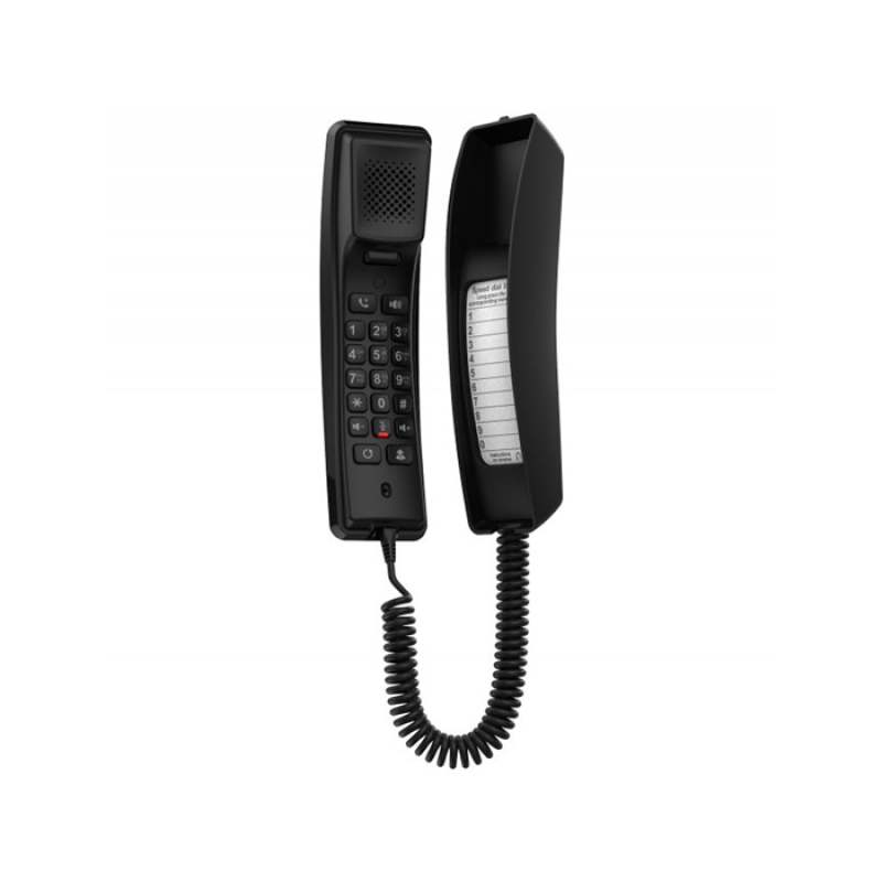 FANVIL H2U NOIR- Téléphone IP POE - interphone pour maison et bâtiment - touche pour ouverture de porte - 1 touche DSS programmable -10 touches de numérotation rapide - 2 Lignes SIP