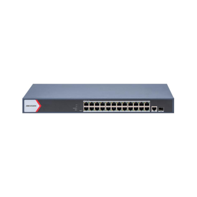 HIKVISION DS-3E1526P-EI/M - (Switch) Commutateur POE intelligent Gigabit 24 ports Gigabit PoE RJ45, 1 port Gigabit RJ45, 1 port fibre optique Gigabit