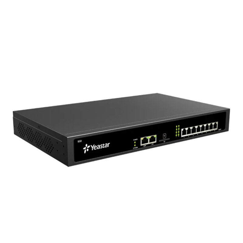 Yeastar S50 - Autocommutateur - Serveur VoIP - IPBX - pour 50 Utilisateurs, 25 Appels Simultanés, jusqu'à 8 Ports Analogiques, 8 Ports BRI, 4 Ports GSM, 50 Trunks VoIP, (Modules vendus séparément)