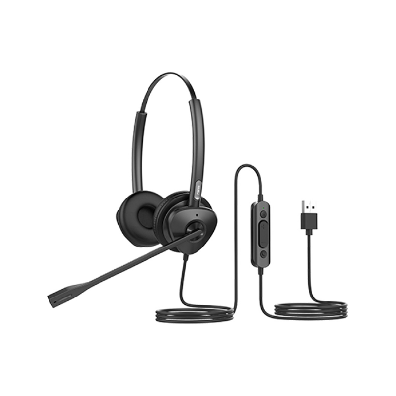 FANVIL HT302 - Casque Filaire Call Center - interface RJ9 (compatible téléphone IP)