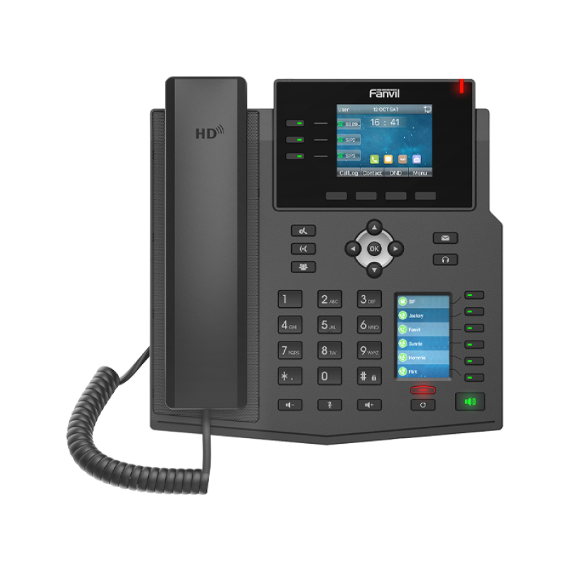 FANVIL X4U - 12 Lignes SIP - 3 touches de ligne avec LED - 30 touches DSS - conférence à 6 - Téléphone IP d'entreprise