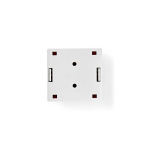 Prise Mural RJ45 UTP - Apparent - 2 Ports - Boîte murale réseau - Montage en surface - 2-Port port(s) - UTP CAT6 - Droit - Femelle - Plaqué or - PVC - Blanc