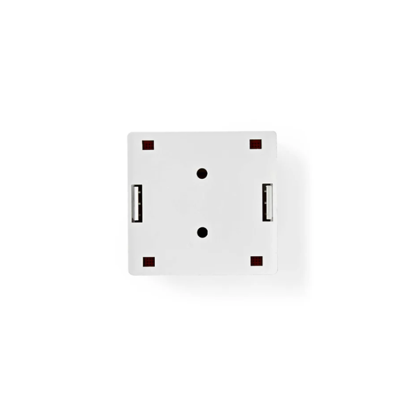 Prise Mural RJ45 UTP - Apparent - 2 Ports - Boîte murale réseau - Montage en surface - 2-Port port(s) - UTP CAT6 - Droit - Femelle - Plaqué or - PVC - Blanc