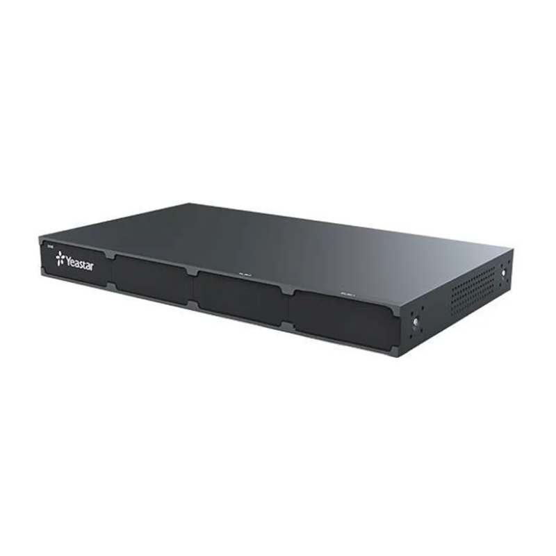 Yeastar S100 - Autocommutateur - Serveur VoIP - IPBX - pour 100 Utilisateurs (200 avec extension), 30 Appels Simultanés (60 avec extension), 16 Ports FXS/FXO/BRI, 6 Canaux GSM/3G/4G, 4 Emplacements pour Modules (Modules vendus séparément)