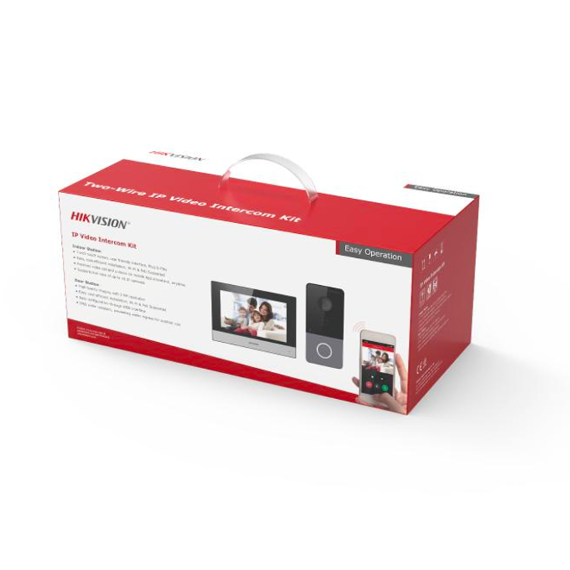 HIKVISION DS-KIS603-P(C)(O-STD) - Pack interphone vidéo IP pour villa ou maison - Recevez des appels, ouvrez la porte - Contrôle à distance via mobile