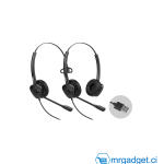FANVIL HT302 - Casque Filaire Call Center - interface RJ9 (compatible téléphone IP)