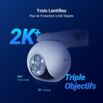 EZVIZ H80f Caméra Surveillance WiFi Extérieure 4K à Double Objectif, Colorfull Vision Nocture, Détection de Personnes/Véhicules, Zoom et Suivi automatiques, Défense Active, Audio Bidirectionnel