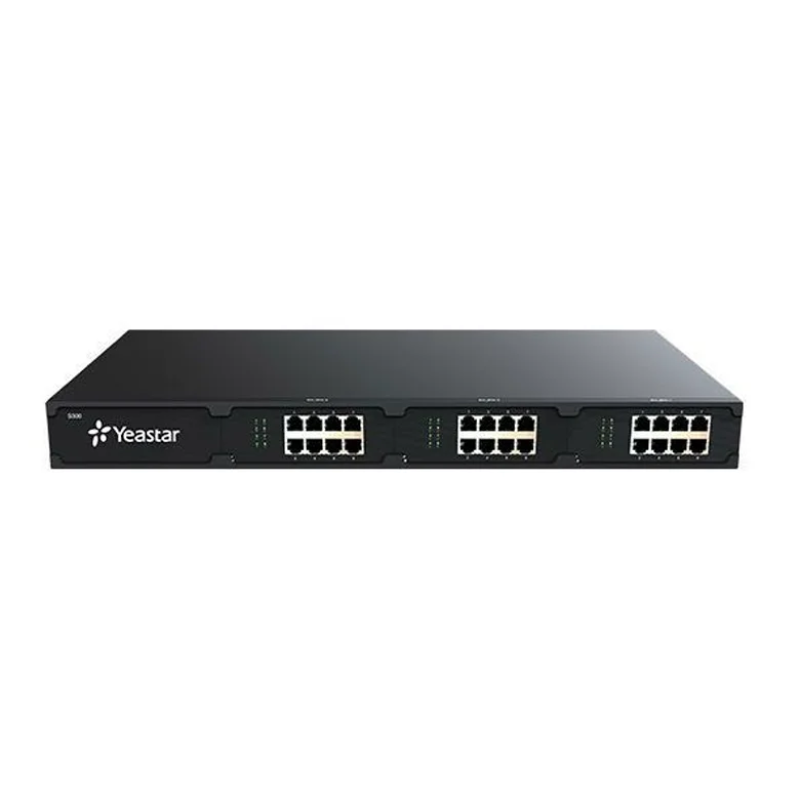 Yeastar S300 - Autocommutateur - Serveur VoIP - IPBX - pour 300 à 500 Utilisateurs, 60 à 120 Appels Simultanés, 24 Ports Analogiques/BRI, 6 Ports GSM, 3 Ports E1/T1/J1, 100 Trunks VoIP, Modulaire ( Modules vendus séparément)
