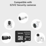 EZVIZ Carte Micro SD 32Go, Carte Mémoire microSDHC, Vitesse de Lecture Allant jusqu'à 90MB/S, Classe 10, U3, UHS-I