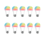 Lot de 10 Ampoules LED E27 économique (8W) durable et Smart (Wi-Fi) à intensité variable - 16 Millions de couleurs - Compatible Avec Alexa, Google Home - EZVIZ LB1 Color