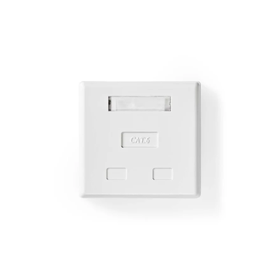 Prise Mural RJ45 UTP - Apparent - 2 Ports - Boîte murale réseau - Montage en surface - 2-Port port(s) - UTP CAT6 - Droit - Femelle - Plaqué or - PVC - Blanc