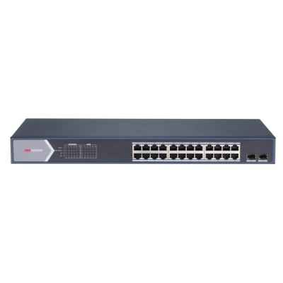 HIKVISION DS-3E0526P-E/M(O-STD) - Switch 24 Ports Gigabit POE Unmanaged (Gestion intelligente) - 2 Port Gigabit Fibre Optique SFP