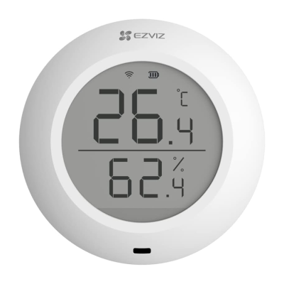 EZVIZ T51C Thermomètre Interieur Maison, Thermometre Hygrometre Numérique, Thermomètre Digital, Moniteur de Température et Humidimètre, Utilisez avec Le Centrale A3