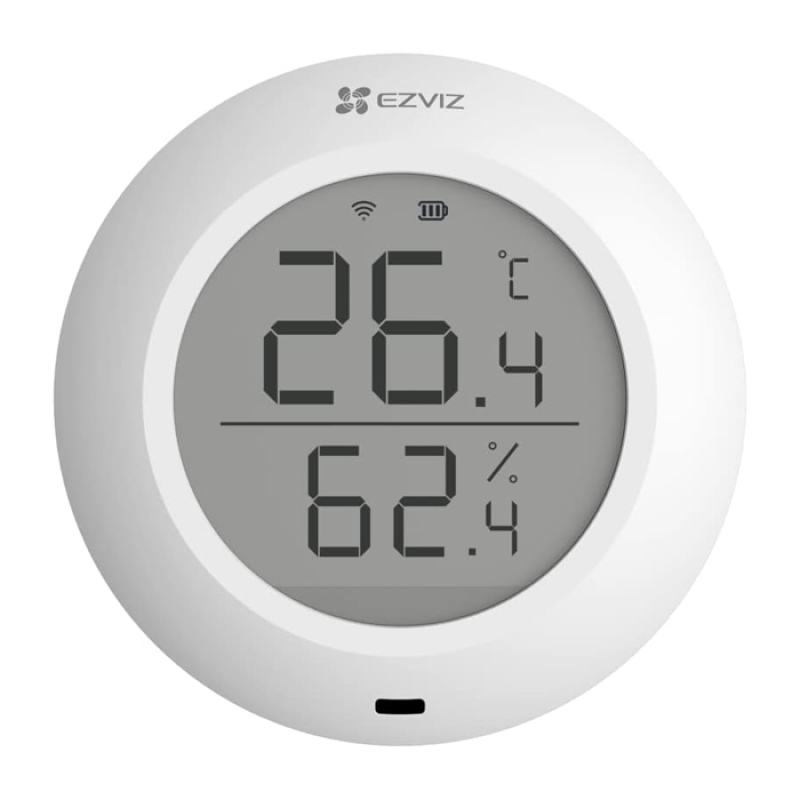 EZVIZ T51C Thermomètre Interieur Maison, Thermometre Hygrometre Numérique, Thermomètre Digital, Moniteur de Température et Humidimètre, Utilisez avec Le Centrale A3