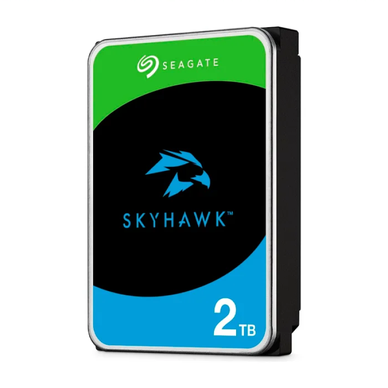 Seagate Skyhawk, 2 to, Disque Dur Interne de vidéosurveillance, 3.5", SATA 6 Go/s, 256 Mo de mémoire Cache, pour système de caméras de sécurité, 3 Ans Services Rescue en Interne (ST2000VX017)