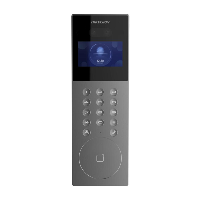 HIKVISION DDS-KD9203-E6 - interphone vidéo (écran vendu séparément) pour batiment - Contrôle accès - Authentification par Reconnaissance faciale - Carte RFID/MiFare et CODE PIN. Ecran 4,3" - IP65 résistant à la pluie et la poussière