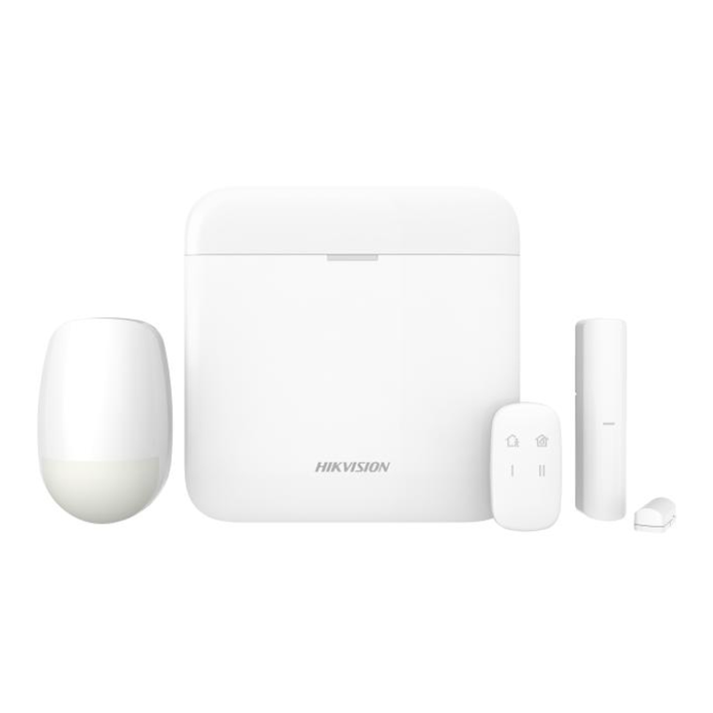 HIKVISION DS-PWA64-Kit-WB - Kit de Ax Pro (comprend 2 capteurs + 1 telecommande ) - Système d'alarme sans fil - Gère jusqu'au 64 Zones ou Equipements (Detecteur, Capteur…) Connectivité :TCP/IP, Wi-Fi et GPRS (Puce) - Fréquence : 433MHz