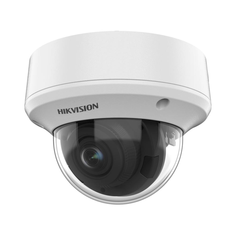 HIKVISION DS-2CE5AU1T-VPIT3ZF(2.7- 13.5mm)(O-STD) - Camera Analogique - Dome 4K (8MP) motorisée variofocale -Résistant à l'eau et à la poussière (IP67) et anti-vandalisme (IK10)