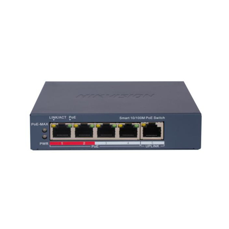 HIKVISION DS-3E1105P-EI(0-STD) - Switch 4 Ports POE Smart Managed (Gestion intelligente) - PoE longue portée : 300m