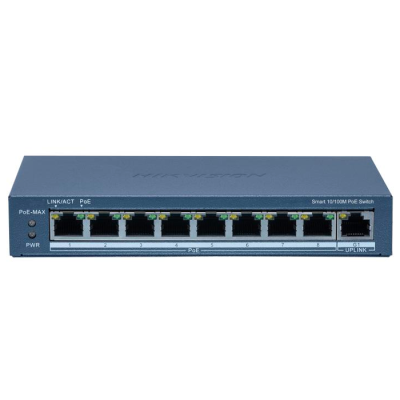 HIKVISION DS-3E1309P-EI(O-STD) - Switch 8 Ports POE (dont 1 port Gigabit) Smart Managed (Gestion intelligente) - PoE longue portée : 300m