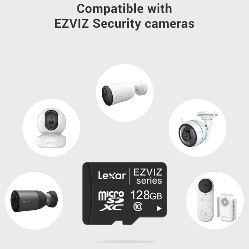 EZVIZ Carte Micro SD 128Go, Carte Mémoire microSDHC, Vitesse de Lecture Allant jusqu'à 90MB/S, Classe 10, U3, UHS-I