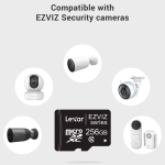 EZVIZ Carte Micro SD 256Go, Carte Mémoire microSDHC, Vitesse de Lecture Allant jusqu'à 90MB/S, Classe 10, U3, UHS-I