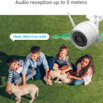 EZVIZ Outpro 2K Caméra de Surveillance Extérieure 2.4G WiFi avec Vision Nocturne en Couleur, Alarme Sirène et Flash, étanche IP67, Détection de Personne, Audio Bidirectionnel, H.265, Compatible Alexa