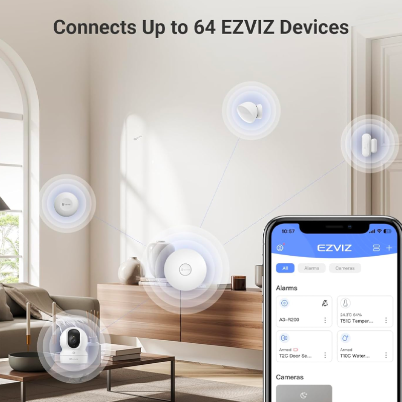 Passerelle d'alarme domestique intelligente Wi-Fi EZVIZ CS-A3-R200-WBG