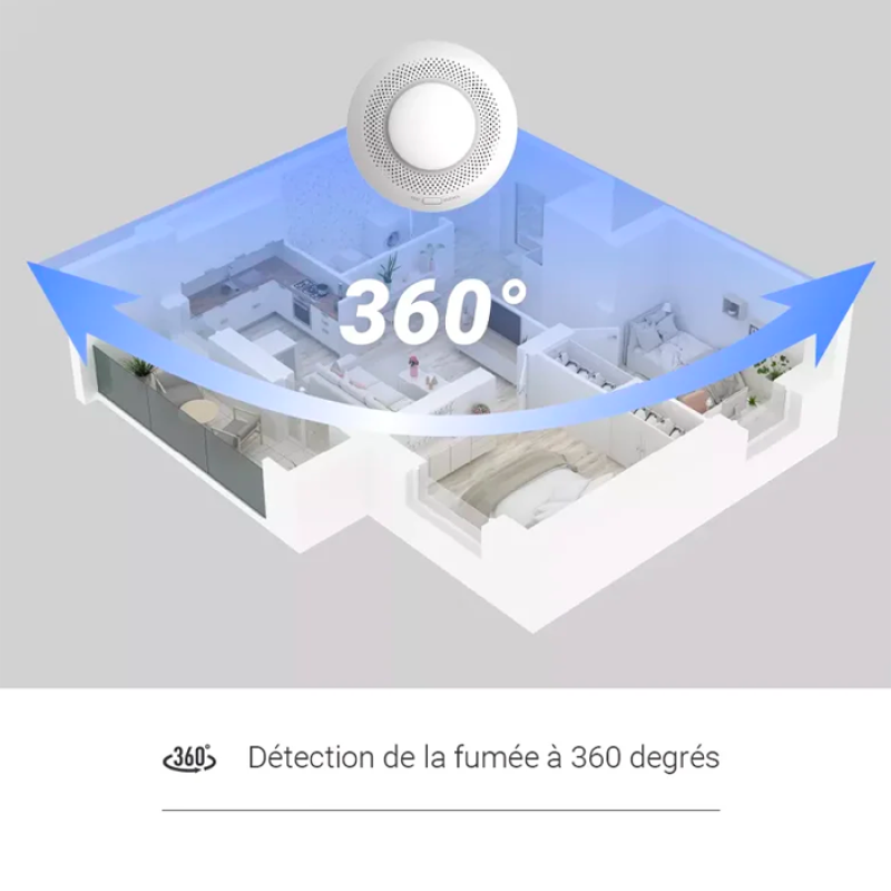 Ezviz T4C Détecteur de fumée Ezviz T4C de fumée connectée Utiliser avec la Centrale A3