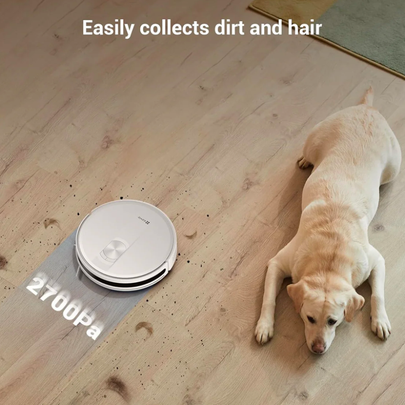 EZVIZ RC3 Plus Aspirateur Robot avec Station Vidange Automatique, Mince Silencieux, 3 Modes d'Aspirations, 90 Jours Mains Libres, Idéal pour Les Poils d'animaux Tapis Sols Dur