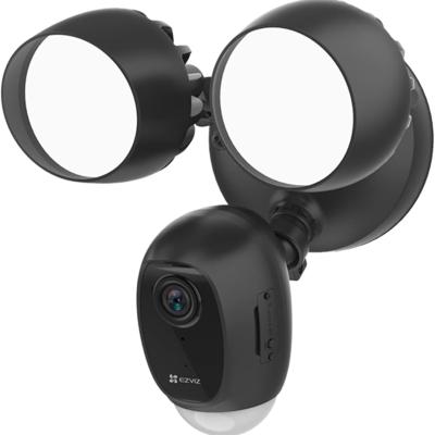 EZVIZ LC1C Caméra de Surveillance Extérieure Intelligente avec éclairage Intégré 2000LM, 25m Vision Nocturne Couleur Audio Bidirectionnel, Sirène d’Alarme, H.265, Détection de Movement PIR Noir